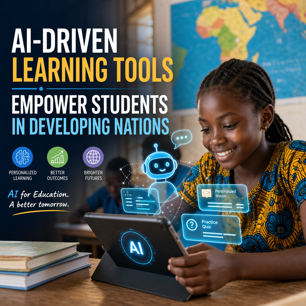 Illustration of AI-Driven Learning Tools Empower Students in Developing Nations