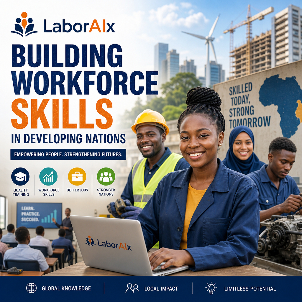 Illustration of Building Workforce Skills in Developing Nations with LaborAIx Training