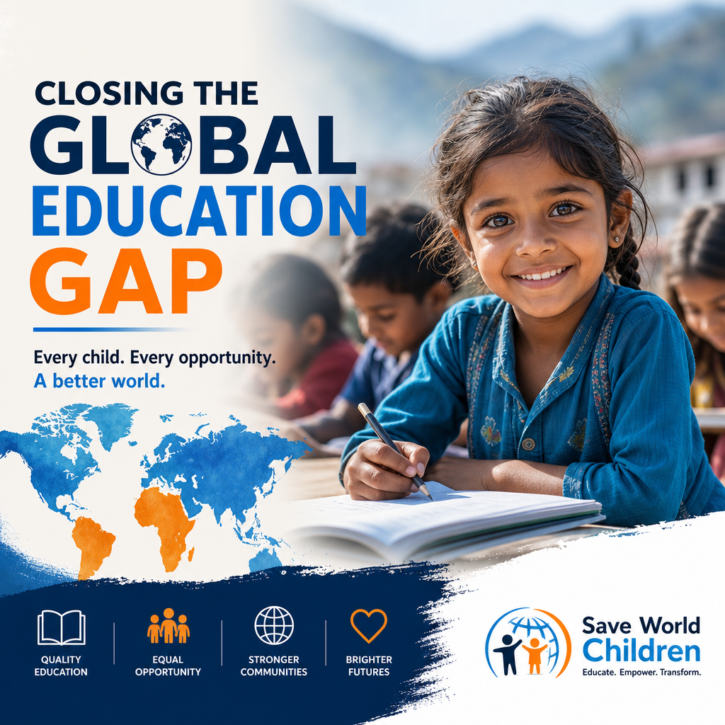 Illustration of Closing the Global Education Gap with Save World Children