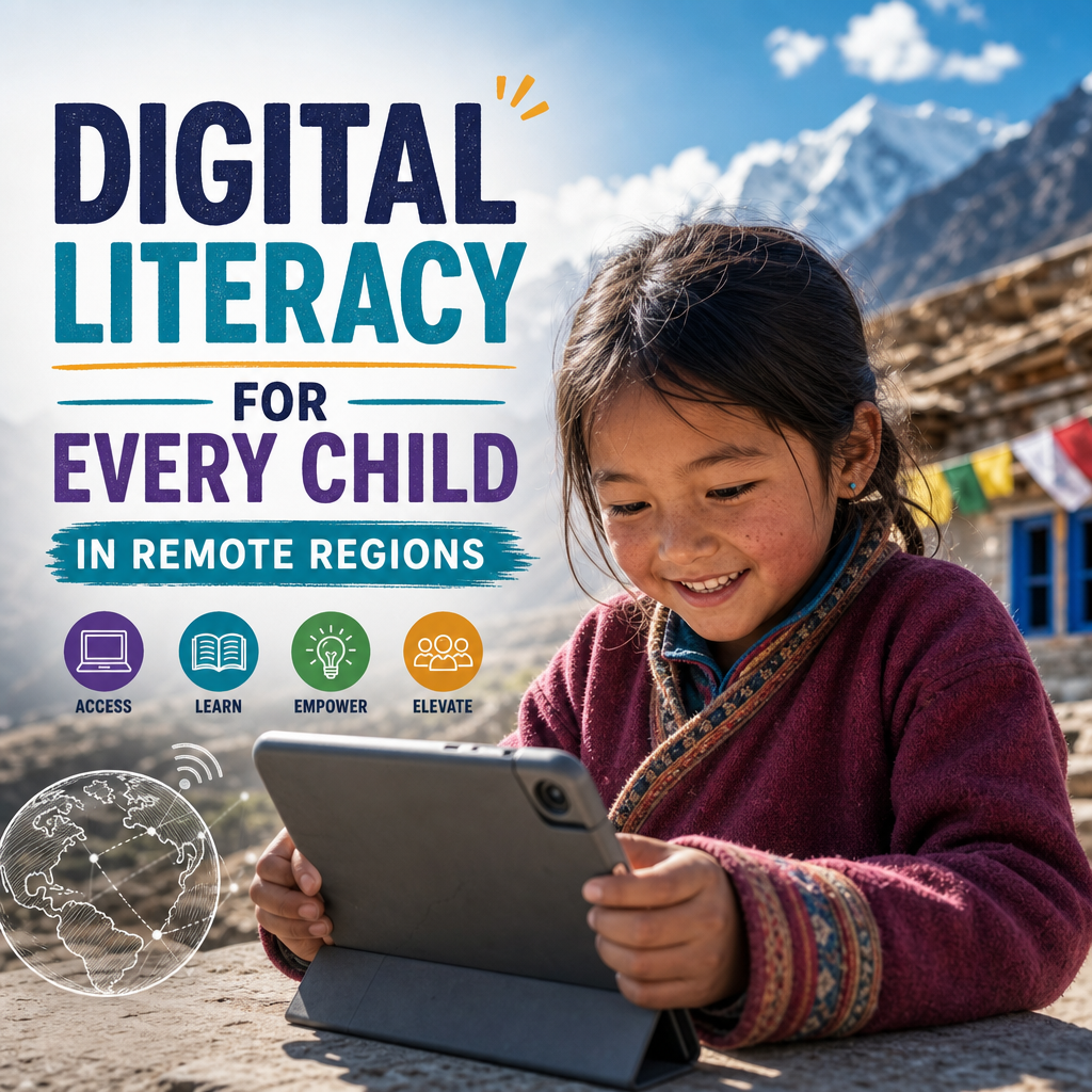 Illustration of Digital Literacy for Every Child in Remote Regions