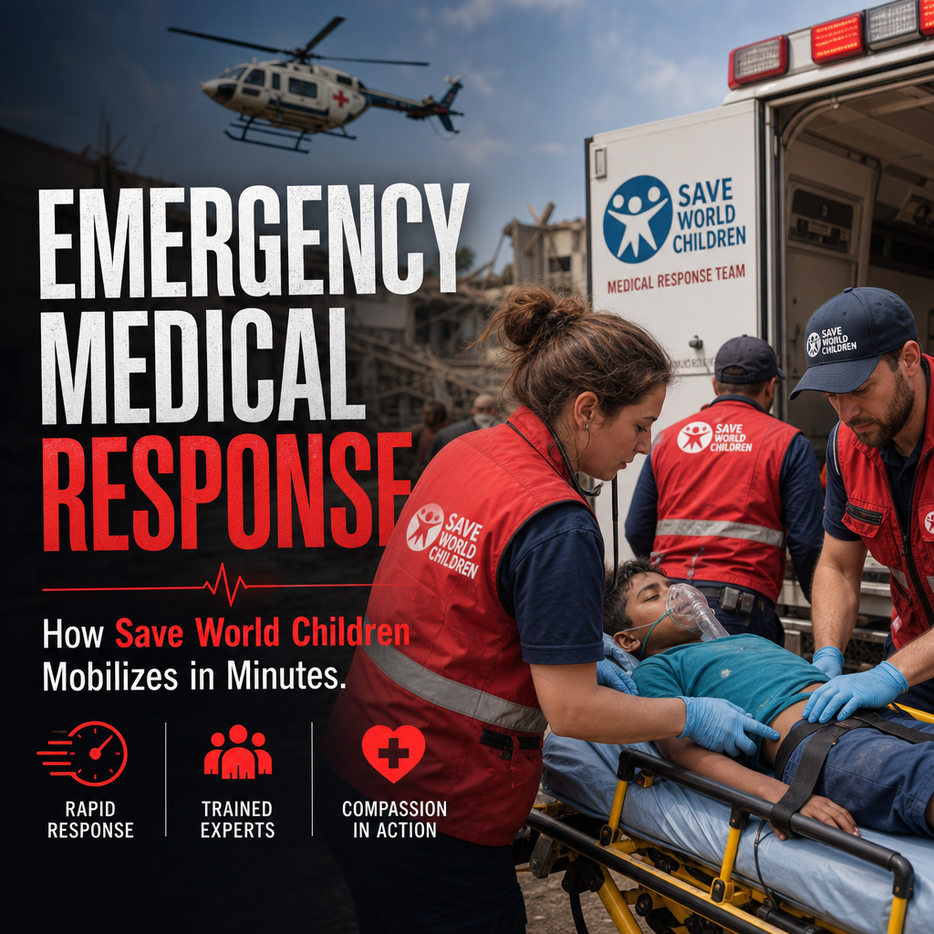 Illustration of Emergency Medical Response: How Save World Children Mobilizes in Minutes