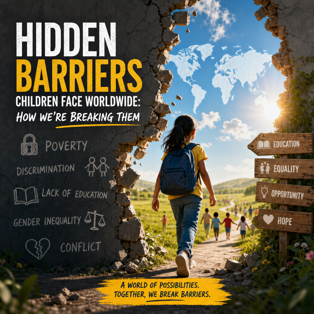 Illustration of Hidden Barriers Children Face Worldwide: How We’re Breaking Them