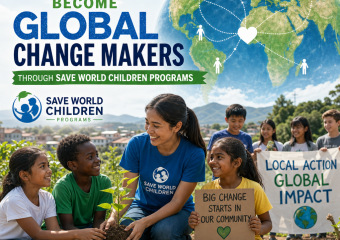 Illustration of How Local Communities Become Global Change Makers Through Save World Children Programs