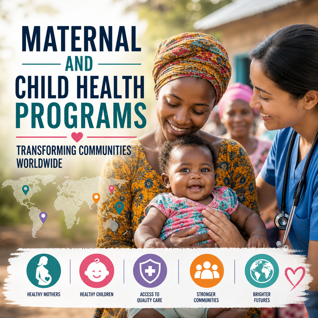 Illustration of Maternal and Child Health Programs Transforming Communities Worldwide