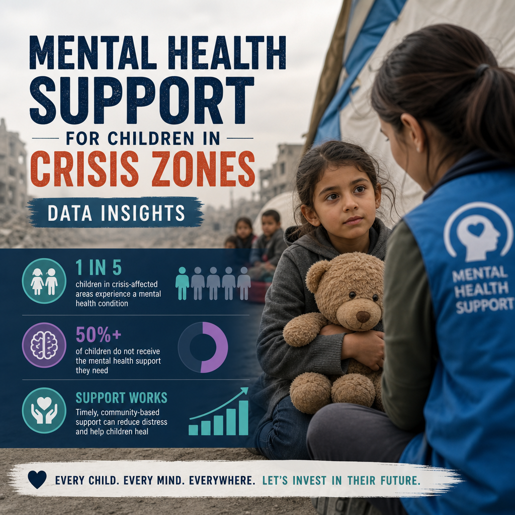 Illustration of Mental Health Support for Children in Crisis Zones: Data Insights
