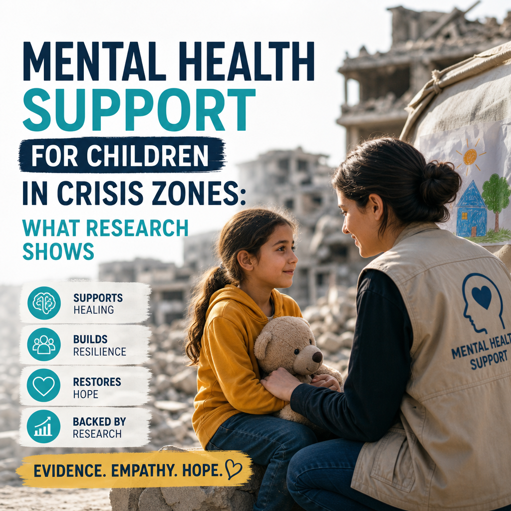 Illustration of Mental Health Support for Children in Crisis Zones: What Research Shows