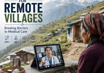 Illustration of Telehealth for Remote Villages: Breaking Barriers to Medical Care