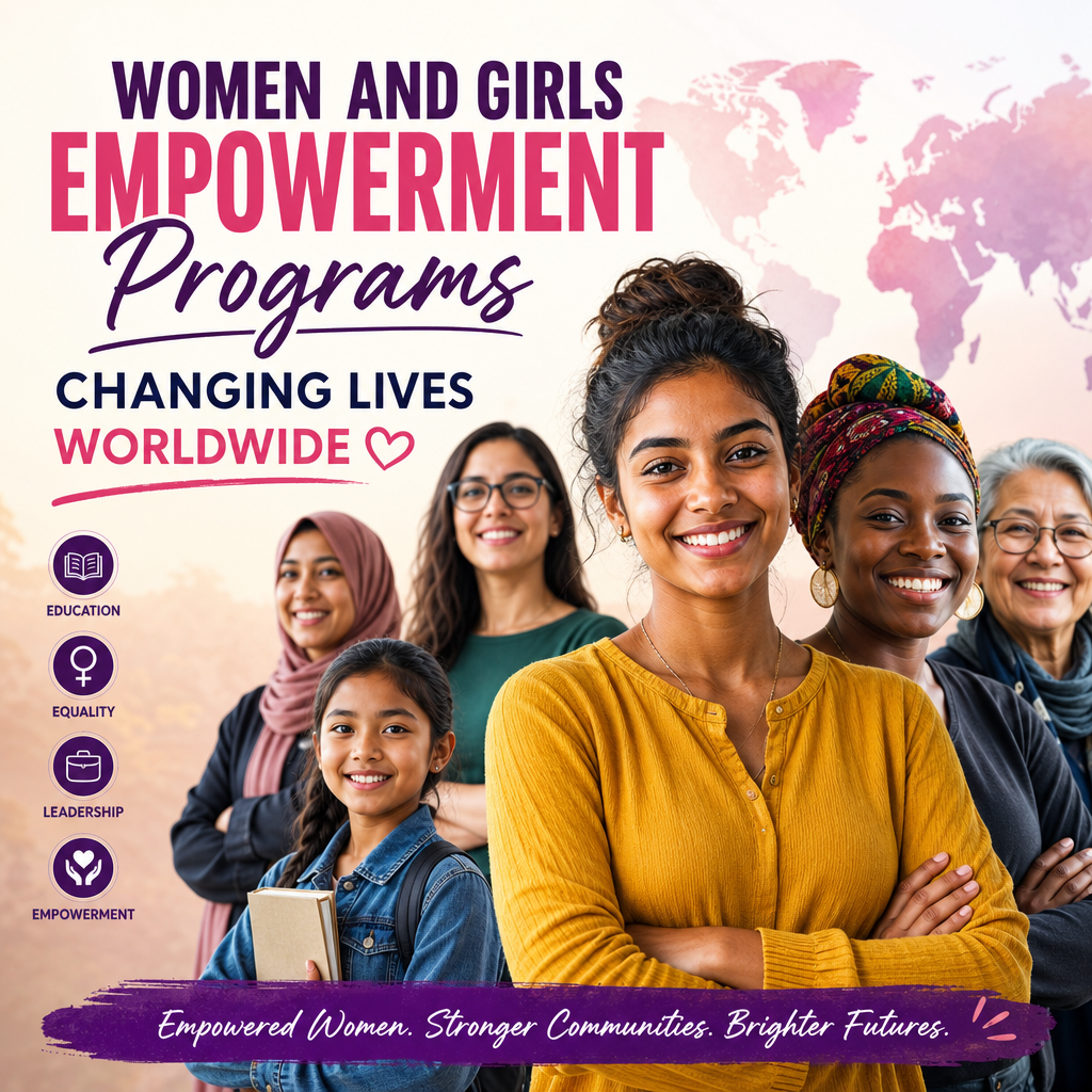 Illustration of Women and Girls Empowerment Programs Changing Lives Worldwide